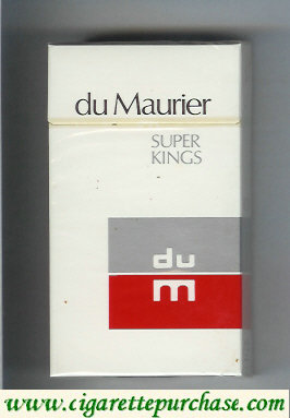 Du Maurier Super Kings white 100s cigarettes hard box